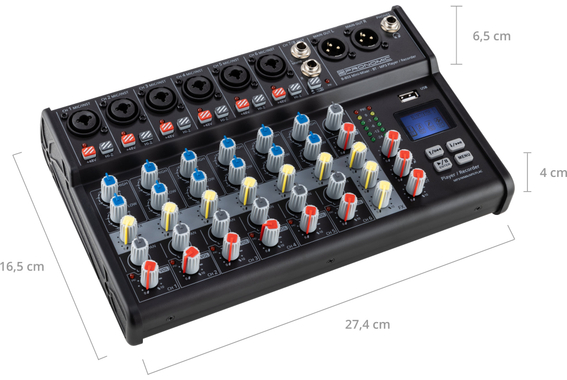 Pronomic B-803 Mini-Mixer mit Bluetooth und USB-Recording  - Retoure (Zustand: sehr gut) image 8
