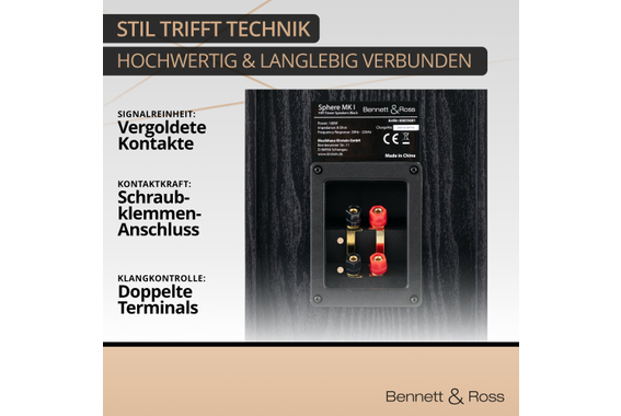 Bennett & Ross Radiant HiFi Standlautsprecher Paar schwarz 2x 180W RMS  - Retoure (Zustand: gut) image 8
