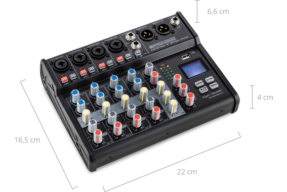 Pronomic B-603 Mini-Mixer met Bluetooth en USB-Recording image 8