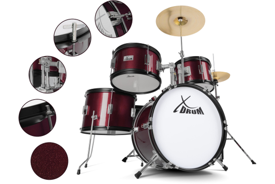 XDrum Junior Pro Kinder Schlagzeug Red inkl. Schule  - Retoure (Verpackungsschaden) image 8