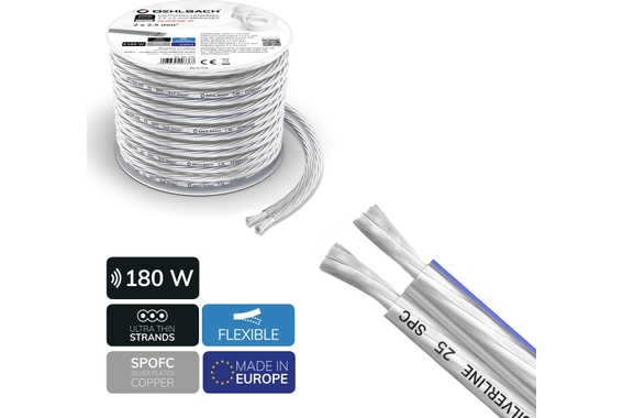 Oehlbach SP-40 / SP-25 Cavo Altoparlante Bi-Wiring Argentato Set 10m image 8