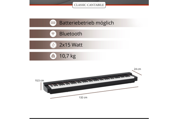 Classic Cantabile SP-316 Stage Piano Home Set Negro image 8