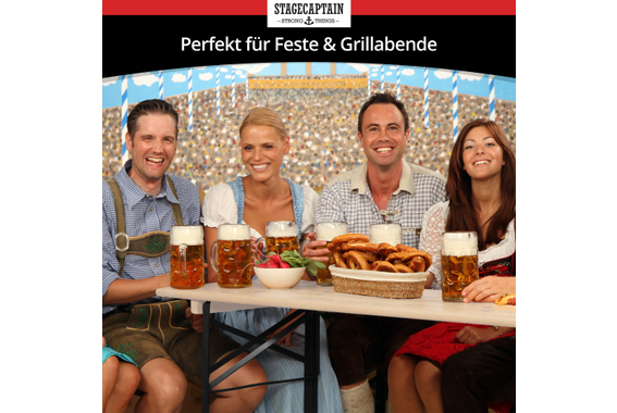 Stagecaptain Hirschgarten Bierzeltgarnitur für Balkon 110 cm Natur 2x Set image 8