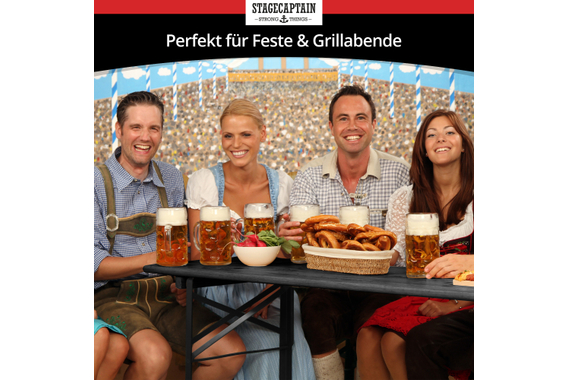 Stagecaptain Hirschgarten Bierzeltgarnitur für Balkon 110 cm Dunkelgrau  - Retoure (Zustand: akzeptabel) image 8