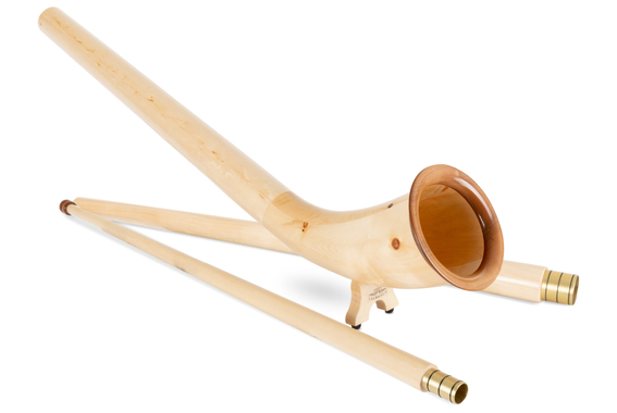 Lechgold Alphorn Zirbe F 360 cm Set 3 pièces incl. tube à main en Sib image 8