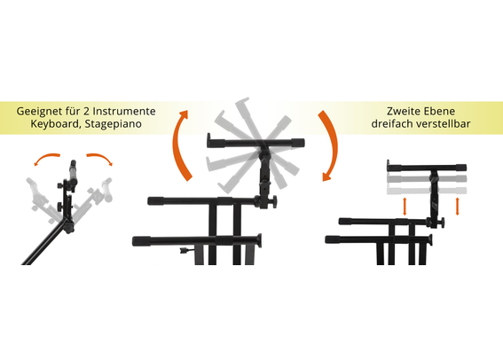 Classic Cantabile 2-fach Doppel-X-Keyboardständer  - Retoure (Zustand: gut) image 8