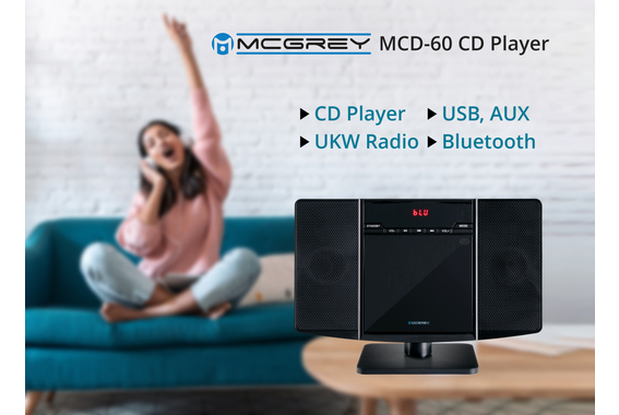 McGrey MCD-60 Vertikal Stereoanlage mit CD/MP3-Player, USB-Slot und Bluetooth  - Retoure (Zustand: gut) image 8