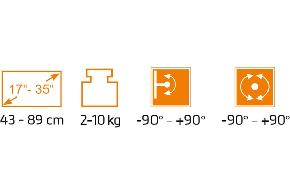 my wall HT 34 Support Mobile Pour Écrans Plats image 8