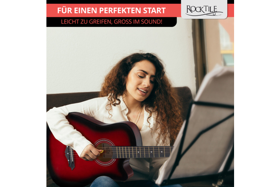 Rocktile WSD-5C-RDB Slim Line Westerngitarren Set Redburst  - Retoure (Zustand: sehr gut) image 8