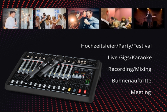 Pronomic Powermake 1200 Powermischer mit Funkmikrofonen  - Retoure (Zustand: sehr gut) image 8