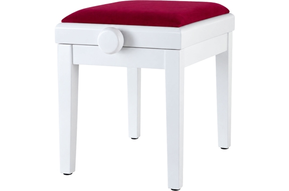 Classic Cantabile Banquette De Piano Modèle A Blanc Laqué Velours Rouge image 8