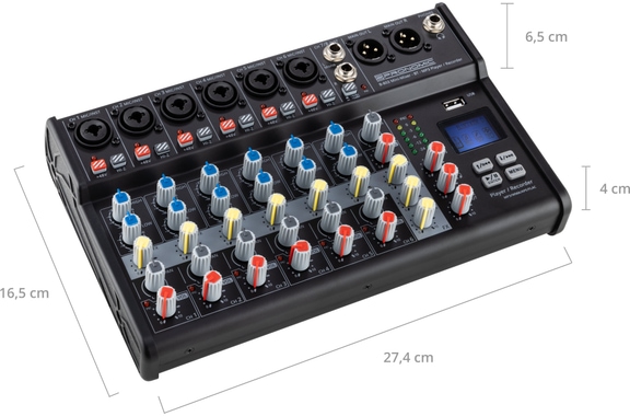 Pronomic B-803 Mini Mixer with Bluetooth and USB Recording image 8