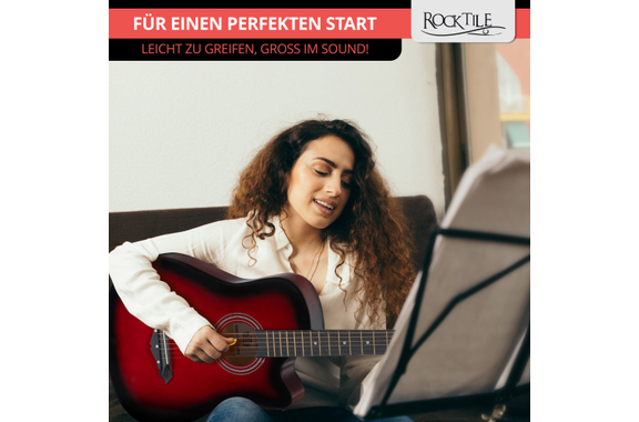 Rocktile WSD-5C-RDB Slim Line Westerngitarren Set Redburst image 8