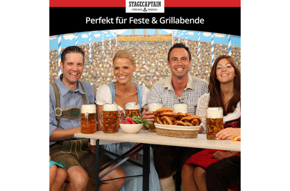 Stagecaptain Hirschgarten Beer Tent Set for Balcony 110 cm Natural 5x Set image 8
