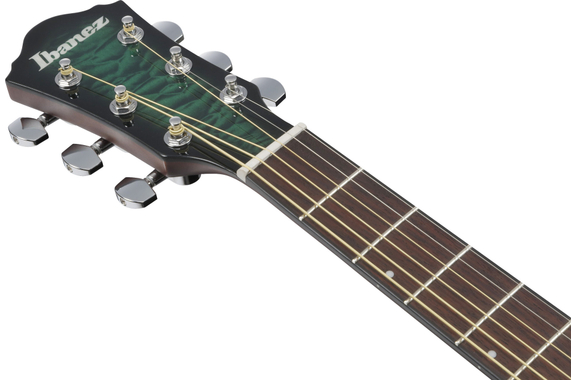 Ibanez AEWC16QA-TEH Westerngitaar Transparant Emerlad Burst Top Nat High Gloss image 8