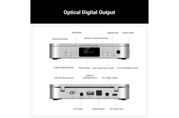 Fosi Audio Merak Kompakt CD-Player mit Fernbedienung image 8