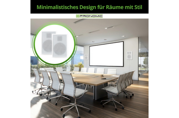 Pronomic FLS-540 WH Paar Flatpanel Wandlautsprecher Box weiß image 8
