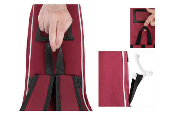 Rocktile Klassik-Gitarrentasche - gepolstert mit Rucksackgarnitur Weinrot image 8