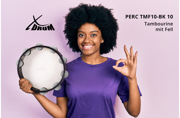 XDrum TMF10-BK Tamburello 10" con Pelle image 8