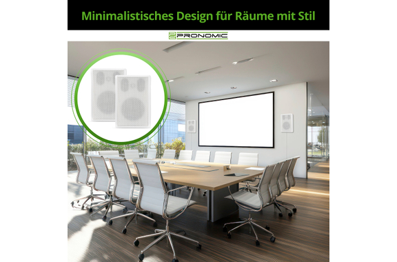 Pronomic FLS-540E WH Paar Flatpanel Wandlautsprecher Box weiß image 8