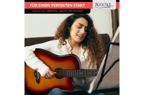 Rocktile WSD-5C-SB Slim Line Westerngitarren Set Sunburst image 8