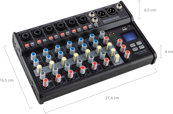 Pronomic B-803 Mini Mixer with Bluetooth and USB Recording - Returned Item (Condition: Very Good) image 8