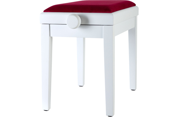 Classic Cantabile Banc De Piano Modèle A Blanc Mat Velours Rouge image 8