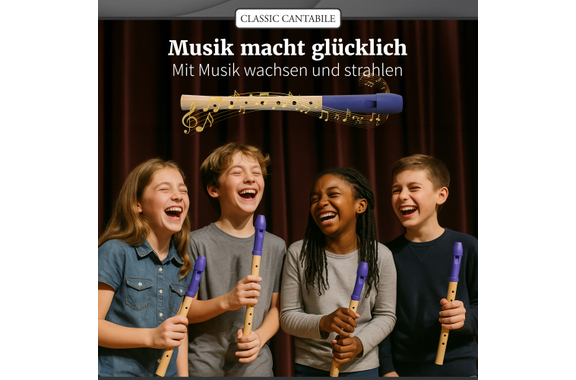 Classic Cantabile Pivella Recorder German Blue Set incl. Flute Method "Every Beginning Is Easy" image 8