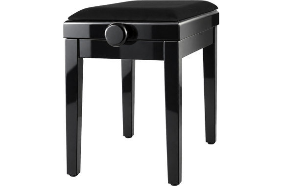 Classic Cantabile Banquette De Piano Modèle A Noir Brillant Velours Noir image 8