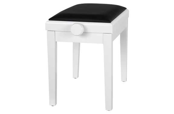 Classic Cantabile Banc De Piano Modèle A Blanc Laqué Avec Coussin Noir image 8