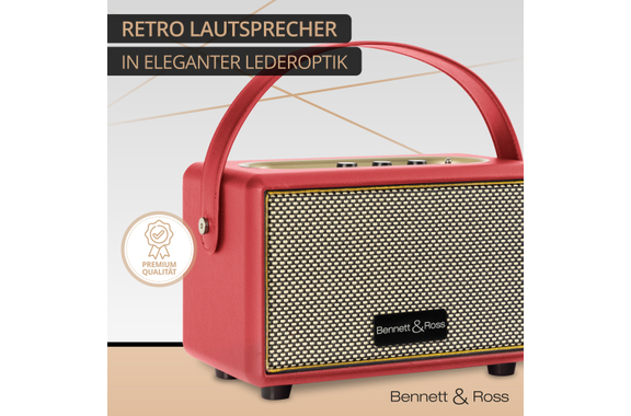 Bennett & Ross BB-820RD Blackmore Junior Bluetooth® Altoparlante Portatile a Batteria Rosso image 8