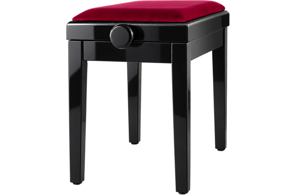 Classic Cantabile Banc De Piano Modèle A Noir Brillant Velours Rouge image 8