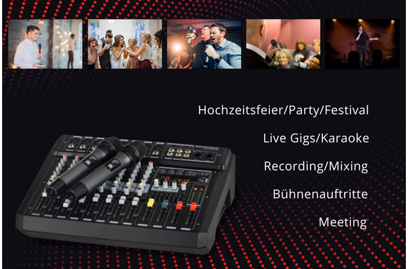 Pronomic Powermake 800 Powermixer con Microfoni Wireless image 8