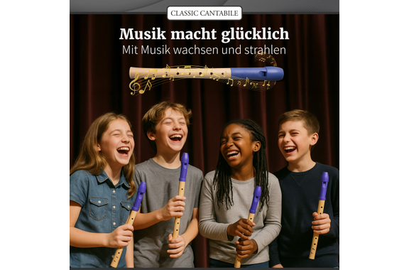Classic Cantabile Pivella Blokfluit barok blauw SET incl. Blokfluitschool image 8