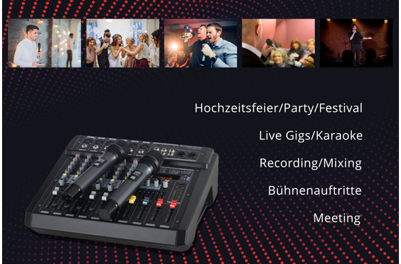 Pronomic Powermake 600 Powermixer con Microfoni Wireless image 8