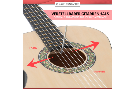 Classic Cantabile Acoustic Series AS-851-L Guitare Classique 1/2 pour Gaucher Set Débutant image 8