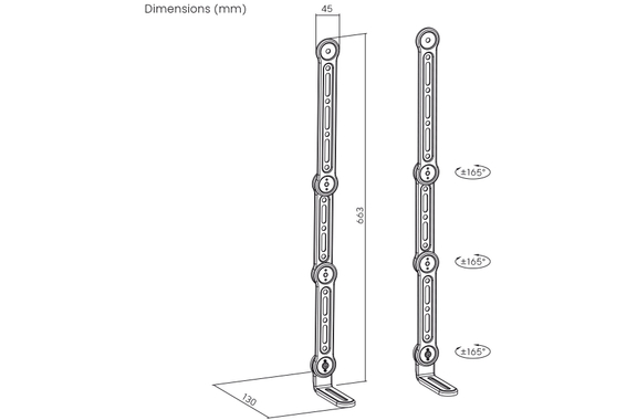 my wall HZ 32-2 Support Universel Pour Barre De Son image 8