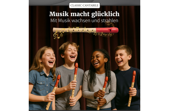 Classic Cantabile Pivella Blockflöte barock rot Set inkl. Flötenschule "Aller Anfang ist leicht" image 8