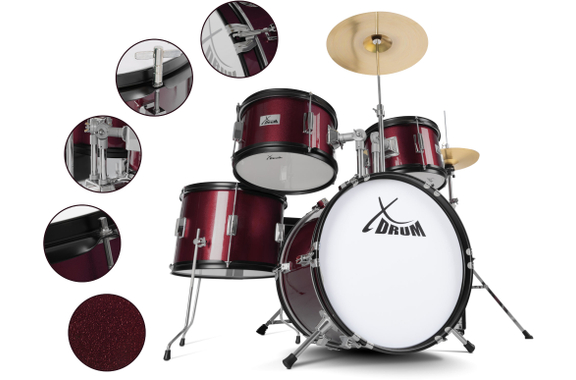XDrum Junior Pro Kinder Schlagzeug Red inkl. Schule image 8