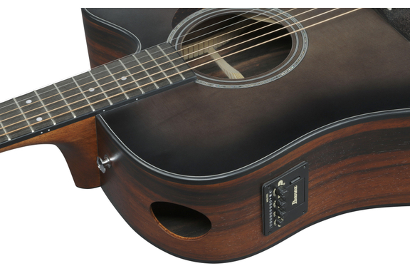 Ibanez AAD70CE-TBN Westerngitaar Charcoal Burst Top image 8