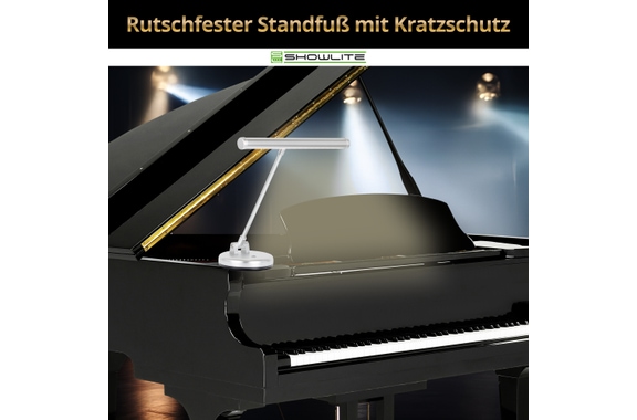 Showlite WW LED Pianoleuchte Silber matt image 8