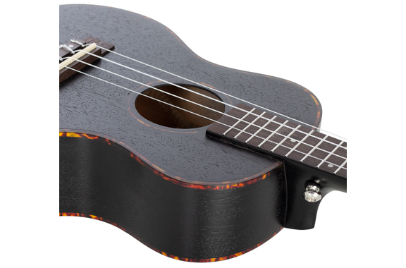Cascha HH 2305L Premium Mahagoni Tenor Ukulele Set Schwarz Linkshänder image 8