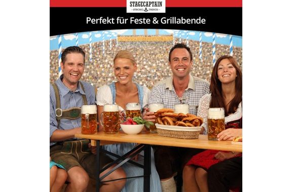 Stagecaptain BBDL-119 Hirschgarten Conjunto De Banco De Cervecería Con Respaldo Para Balcón 119 cm Natural image 8