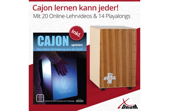 XDrum CP-484 Cajon Peruana Zebrano Set inkl. Cajonschule image 8