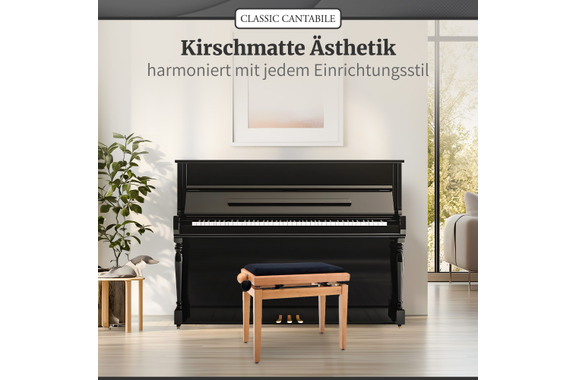 Classic Cantabile Piano Bench Cherry Light Matte image 8
