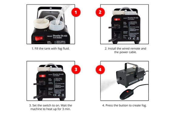 Showlite SN-400 Nebelmaschine + SPS-121 RGBW Spot Set mit 5l Fluid image 8