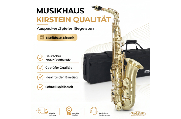 Classic Cantabile Winds AS-450 Brushed Eb Alto Saxophone Set image 8