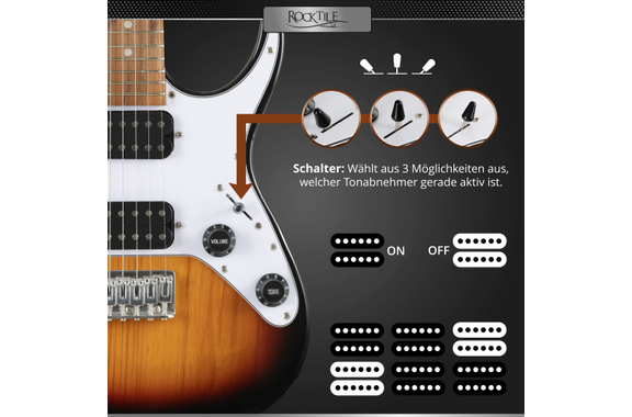 Rocktile Youngster YS-1SB 3/4 Chitarra Elettrica Sunburst image 8