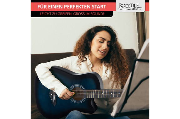 Rocktile WSD-5C-BUB Slim Line Set de Guitares Western Blueburst image 8
