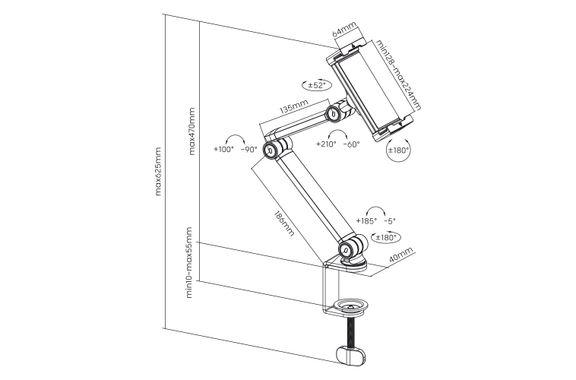 my wall HT 33 Supporto da tavolo totalmente snodabile per tablet & smartphone image 8